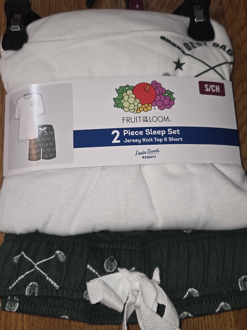 NWT, Fruit of the Loom Men’s Sleep Set Size S - White Top/Green Shorts. UUCP